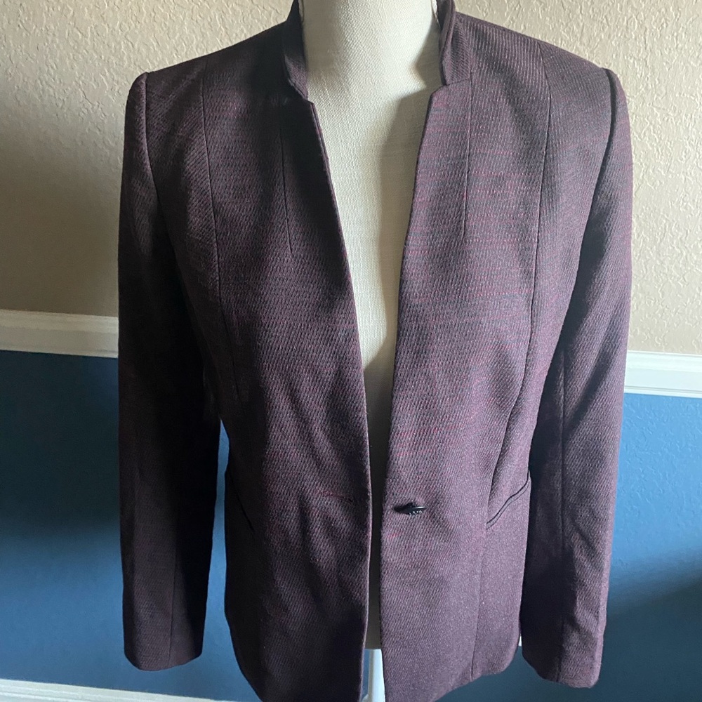Tahari purple/burgundy blazer, purple lining